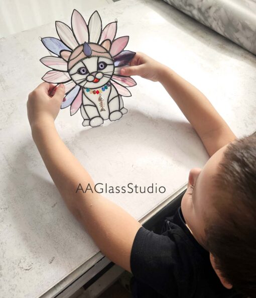 stained glass gift cat: Gift for children