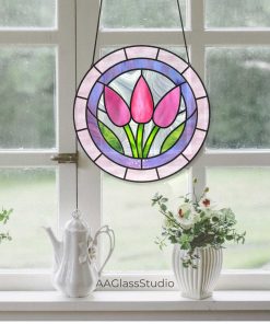 5 tulips window hangings 8