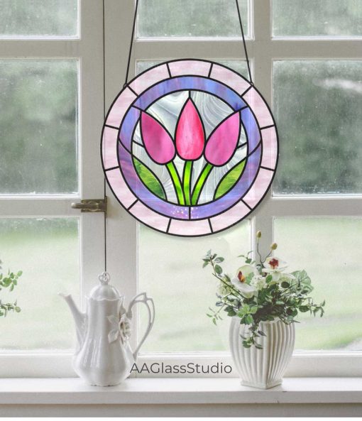 5 tulips window hangings 8