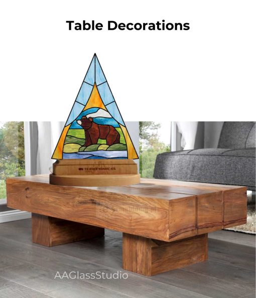 bear stained glass table decorations