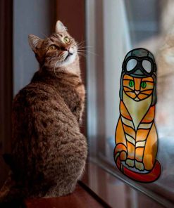 cat aviator window decor