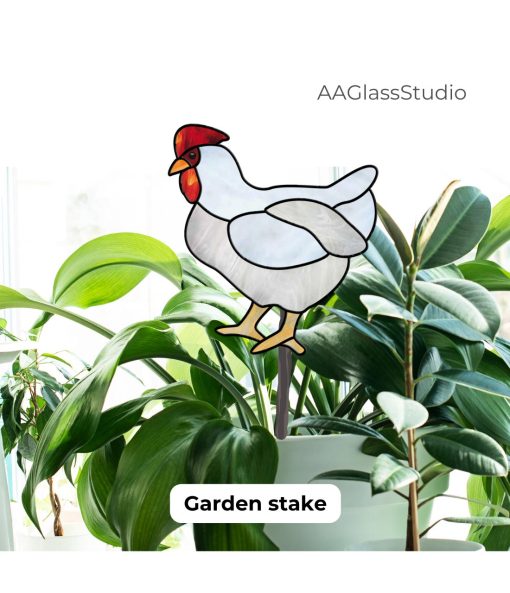 chicken pattern garden stake 2