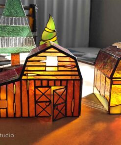 Christmas stained glass ornaments: one pattern 2 barns