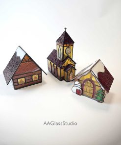 christmas stained glass patterns: display christmas village