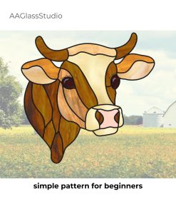 easy stained glass cow pattern 1