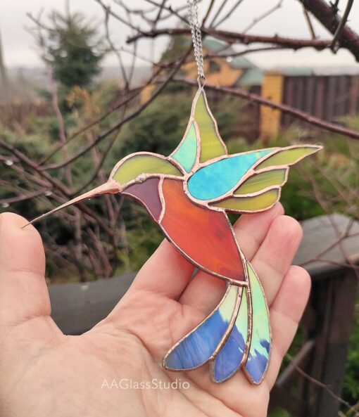 hummingbird suncatchers stained glass