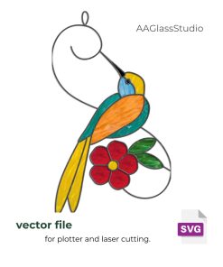 hummingbird svg pattern chamomile 02