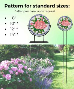 round peony suncatcher garden stake