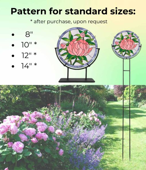 round peony suncatcher garden stake