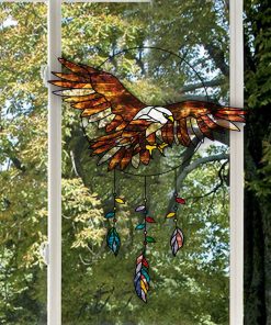 stained glass eagle suncatcher 1