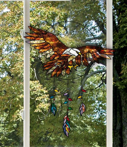 stained glass eagle suncatcher 1