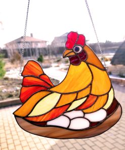 stained glass hen