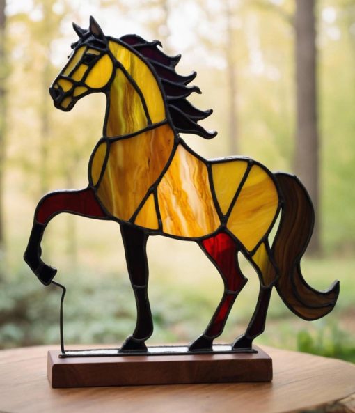 stained glass horse suncatcher 1