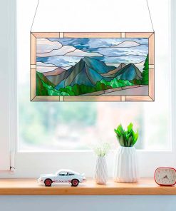 Mountain panel: window stained glass