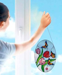 oval tulip suncatcher window decor