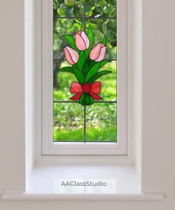 stained glass suncatcher tulip window hangings