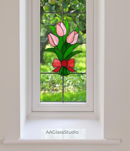 stained glass suncatcher tulip window hangings