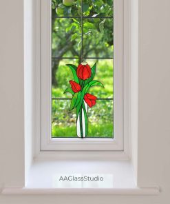 tulips in vitro window hangings