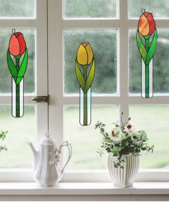 tulip stained glass: window hangings