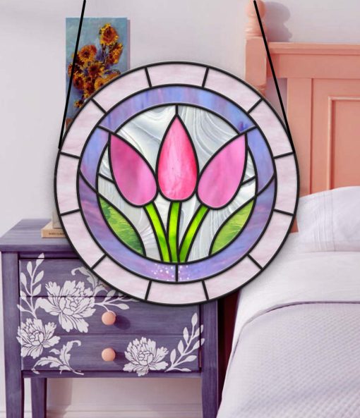 unique stained glass patterns tulips