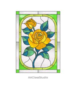 Cherished Rose Stained Glass Pattern for Garden Souls - window decor