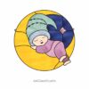 Sweet Slumber Moonlight - Stained Glass Baby Patterns - window decor