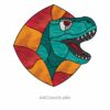 Majestic Prehistoric Power Stained Glass Dinosaur Pattern - window decor