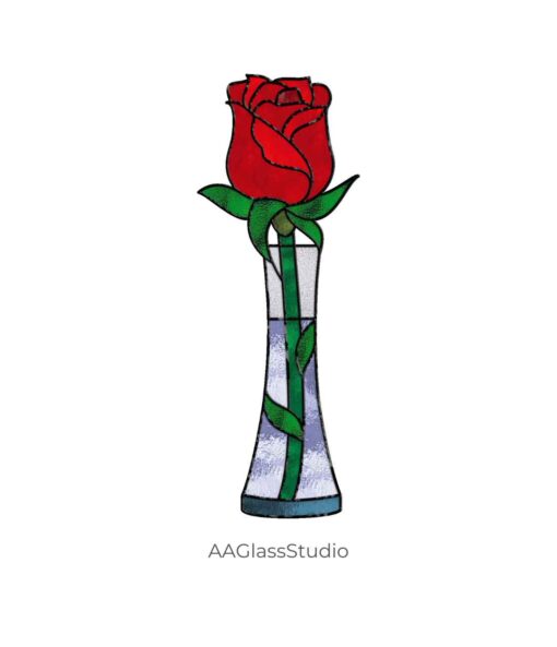 Enchanting Rose Stained Glass: Perfect Gift for Mom - window decor