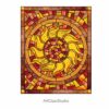 Stained Glass Sun Pattern: Smile in Sunflower Mandala - window decor