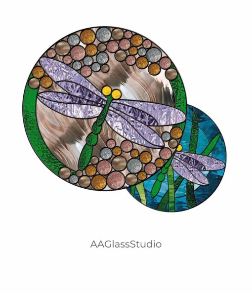 2 dragonfly stained glass pattern 1