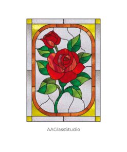 Cherished Rose Stained Glass Pattern for Garden Souls - window hangings