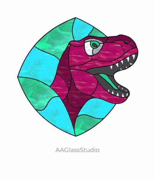 2 stained glass dinosaur pattern 1