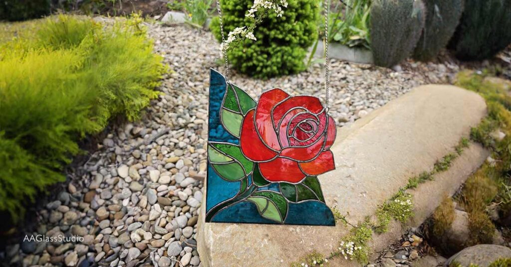 corner rose: simple stained glass patterns