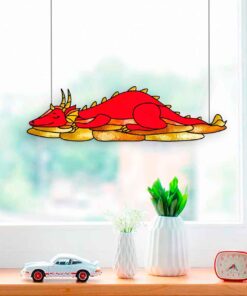 dragon stained glass pattern window hangings 2