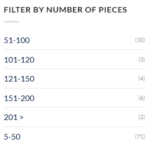 filter by number of pieces