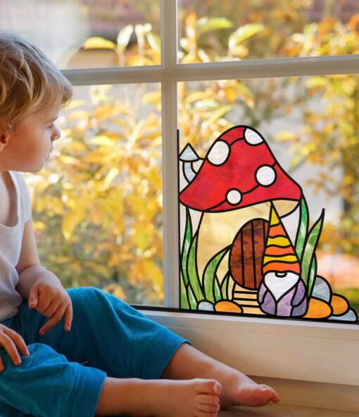 mushroom house stained glass pattern 3