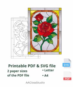 printable PDF rose pattern