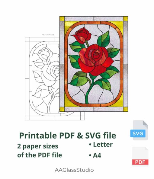 printable PDF rose pattern