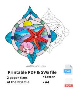 Stained Glass Beach Patterns:Printable PDF & SVG