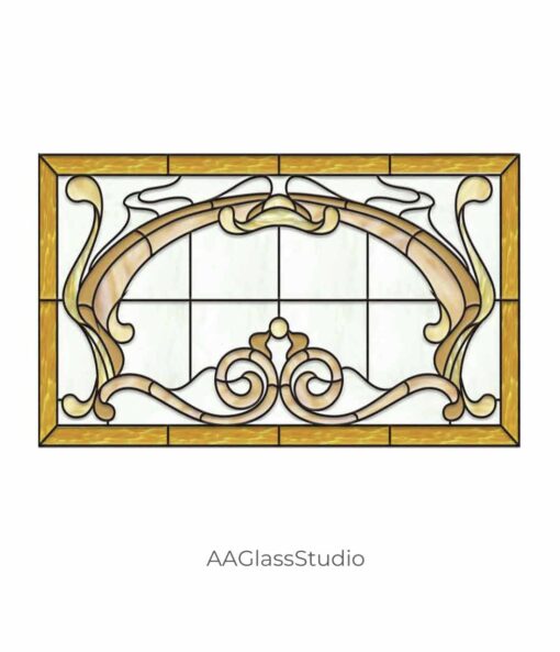 Elegant Panel Classic Art Nouveau Stained Glass Pattern - window decor