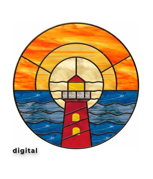 Ponce de Leon Lighthouse Stained Glass Patterns - window decor