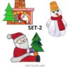 Stained Glass Christmas Ornament Patterns: Joyful Santa Set - window decor