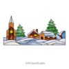 Magical Stained Glass Christmas Village Pattern - window decor