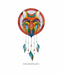 Stained Glass Fox Pattern Dream Catcher - window decor