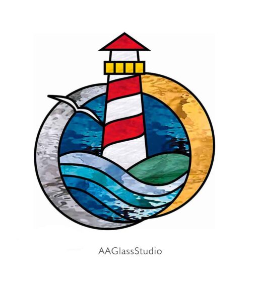 Stained Glass Lighthouse Patterns: Symbol of Hope - window decor