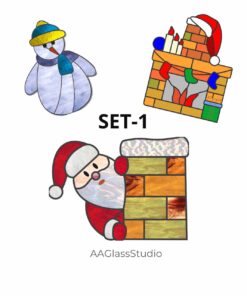 Stained Glass Santa Patterns: Mesmerizing Christmas Set! - window decor