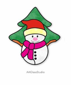 charming stained glass snowman ornaments christmas tree - window decor