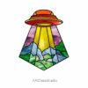 UFO Stained Glass Pattern: Search Mission - window decor