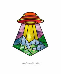 UFO Stained Glass Pattern: Search Mission - window decor