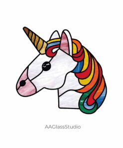 Unicorn Stained Glass Pattern: Magical Window Hangings - window decor